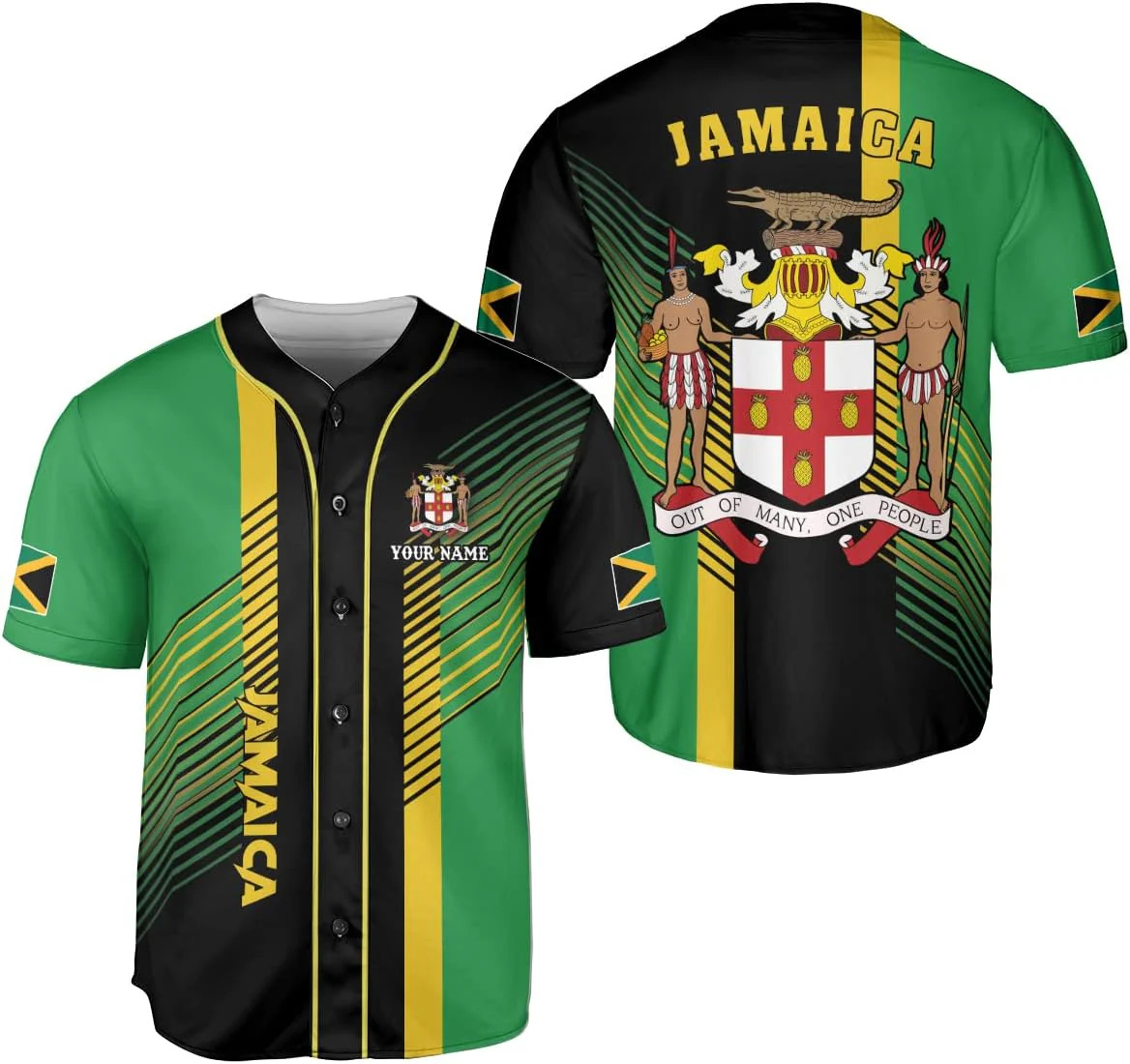 Street Fashion Name - Personalized Name Jamaica Design Patterns 3D