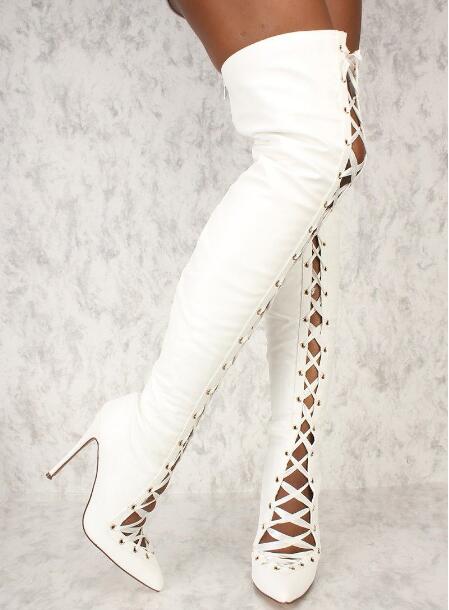 Street Fashion Lady - Fashion Women White Black Solid Suede