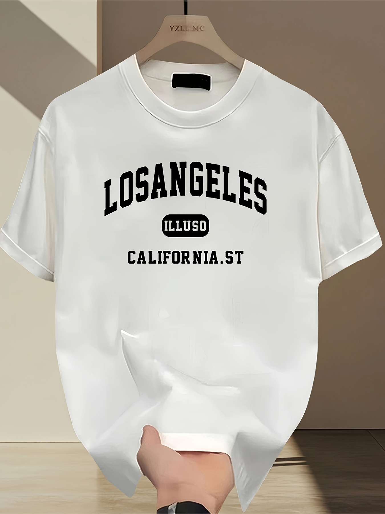 Street Fashion Los Angeles - Los Angeles Letter T-shirt Round Neck