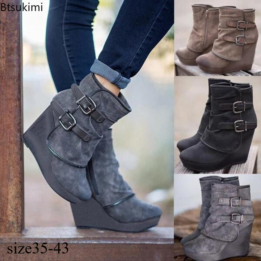 Street Fashion Lady - New Women's chunky Boots Zip High