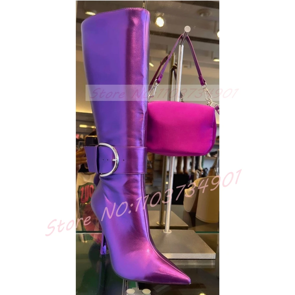 Belt Buckle Ankle Strap Purple - Street Fashion Lady review and price