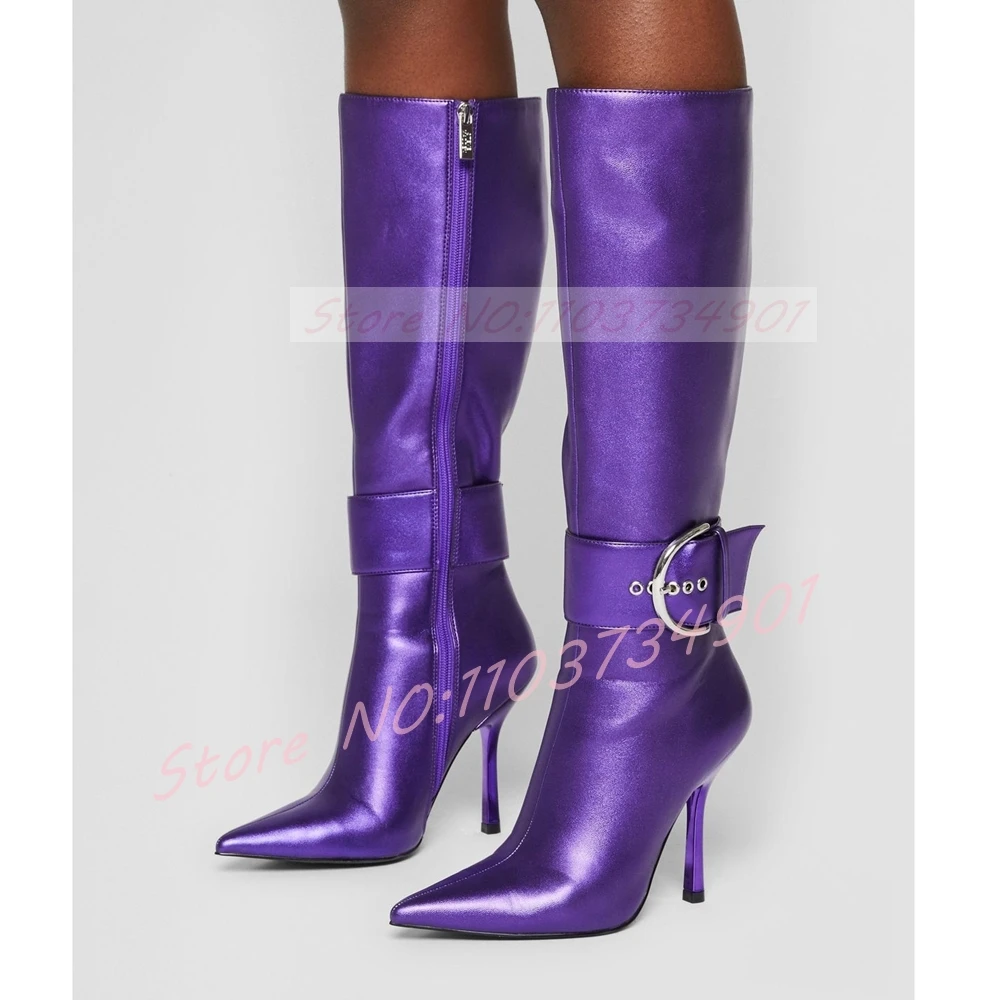 Belt Buckle Ankle Strap Purple - Street Fashion Lady review and price