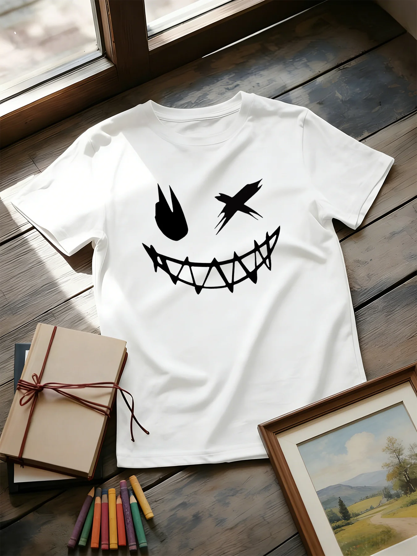 Dark Devil Smiling Face Fashio - Street Fashion Culture review and price