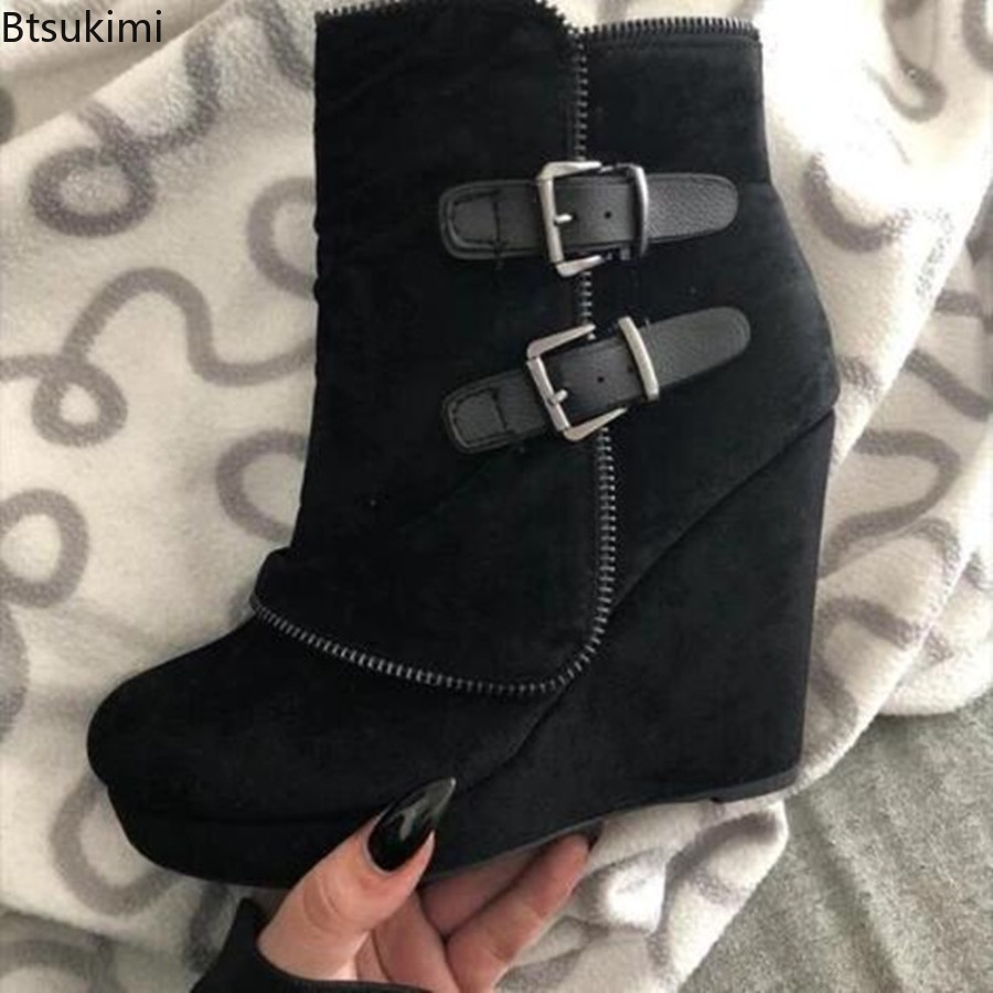 New Women's chunky Boots Zip H - Street Fashion Lady review and price