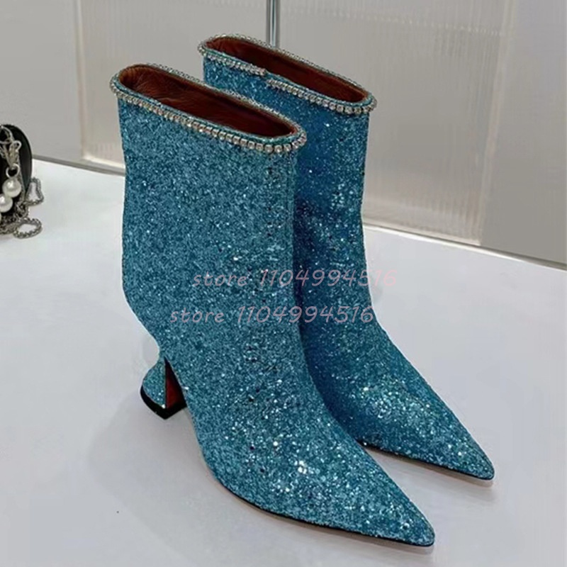 Blue Glitter Crystal Wine Glas - Street Fashion Lady review and price
