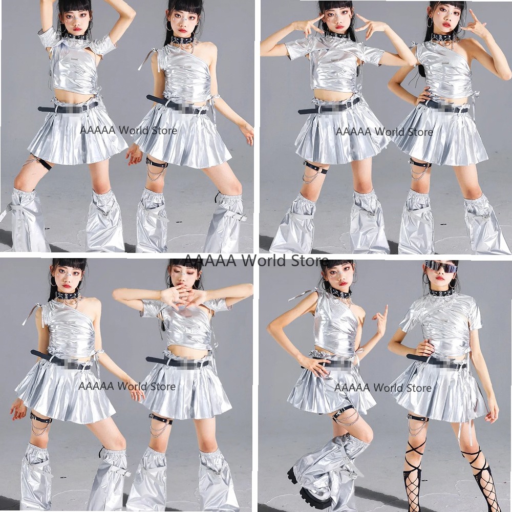 Cosplay Silver Crop Top Pleate - Street Fashion Europe review and price