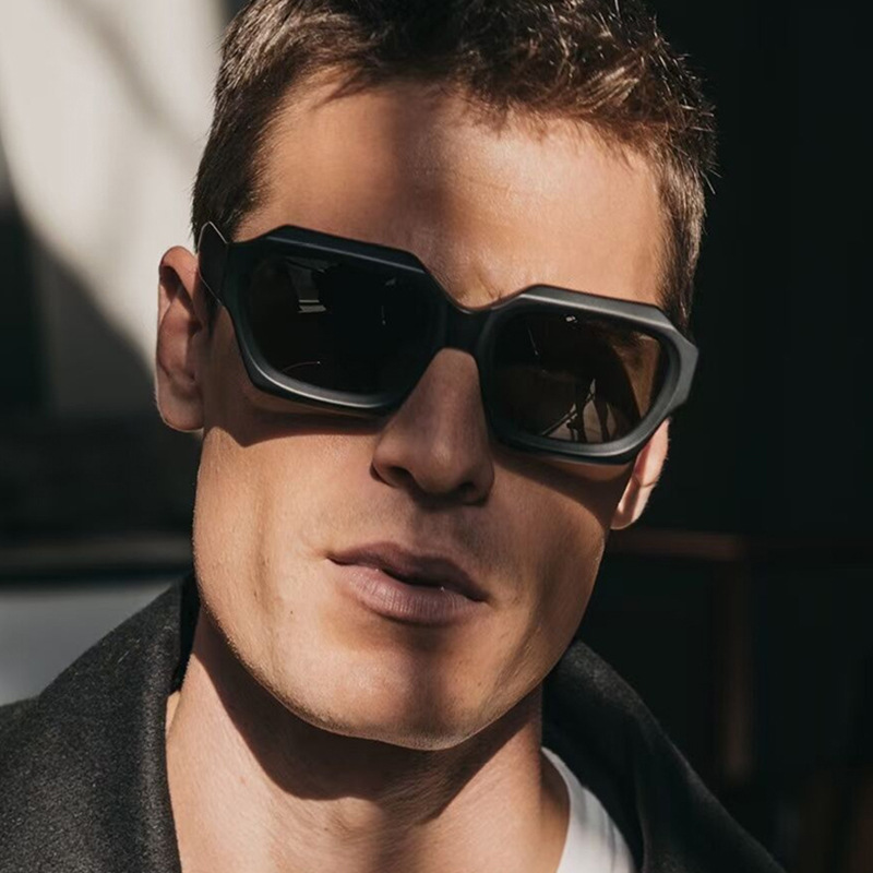 Simple Rough Frame Sunglasses  - Street Fashion Photographers review and price