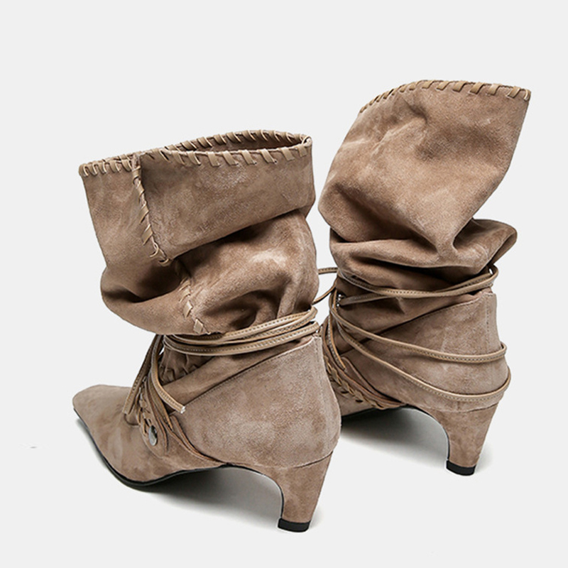 Liyke Autumn Winter Brown Sued - Street Fashion Lady review and price